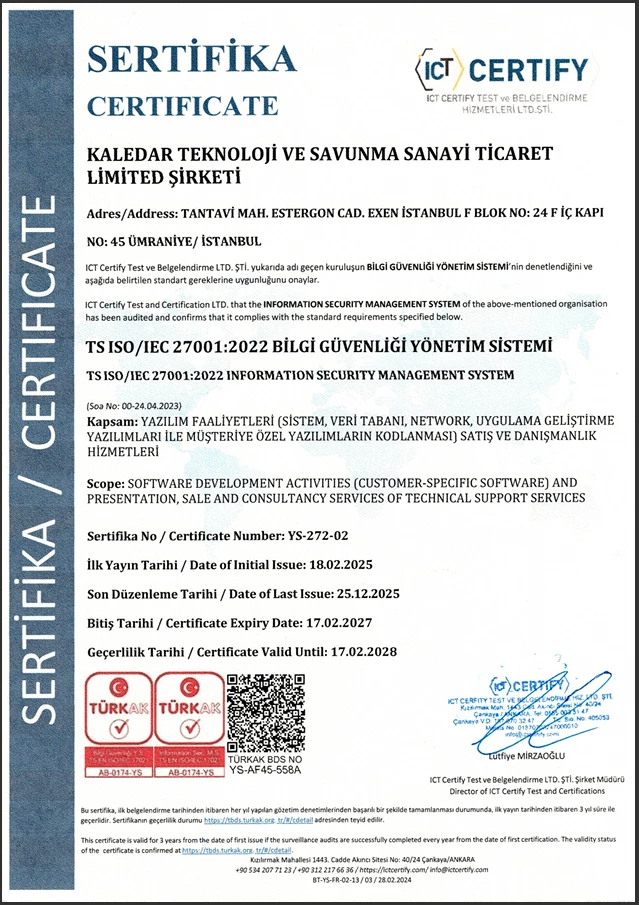 ISO 27001 Sertifikası